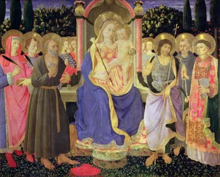 Madonna mit Kind auf dem Thron mit Heiligen (Altarbild)